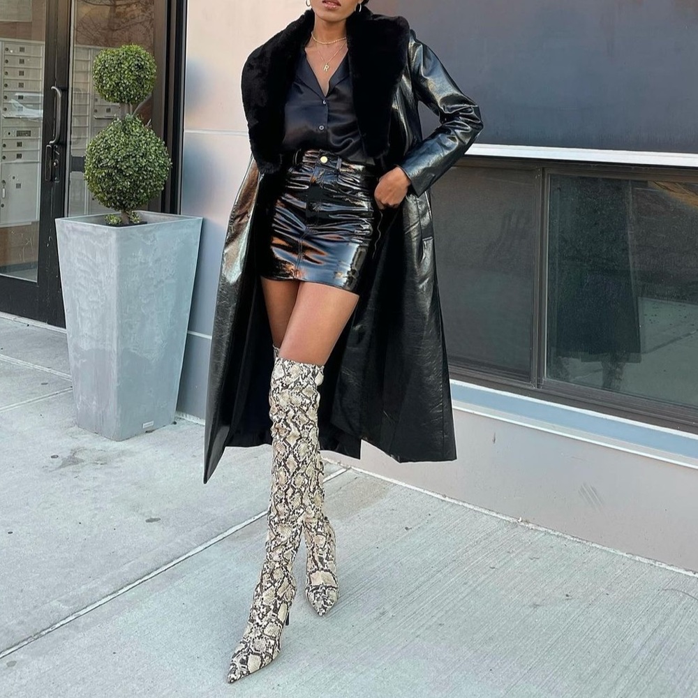 Black leather coat